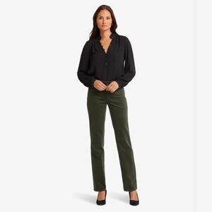 NYDJ Marilyn Straight Leg Sage Leaf Olive Green Corduroy Pants